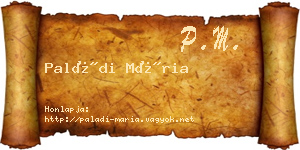 Paládi Mária névjegykártya